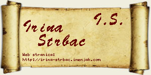 Irina Štrbac vizit kartica
